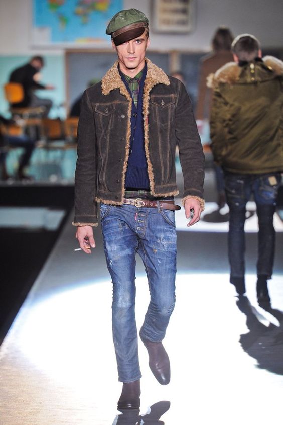 jaqueta jeans shearling